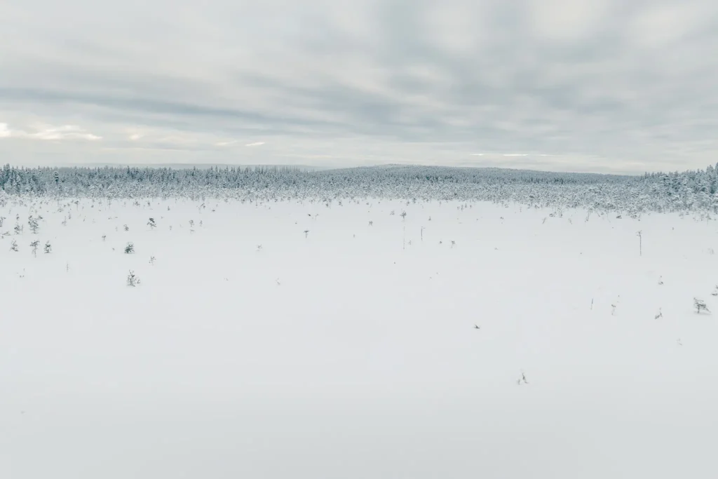 View of the winter Lapland landscape